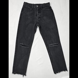 Princess Polly Distressed High-rise Straight Jeans Women's US sz 6 Black